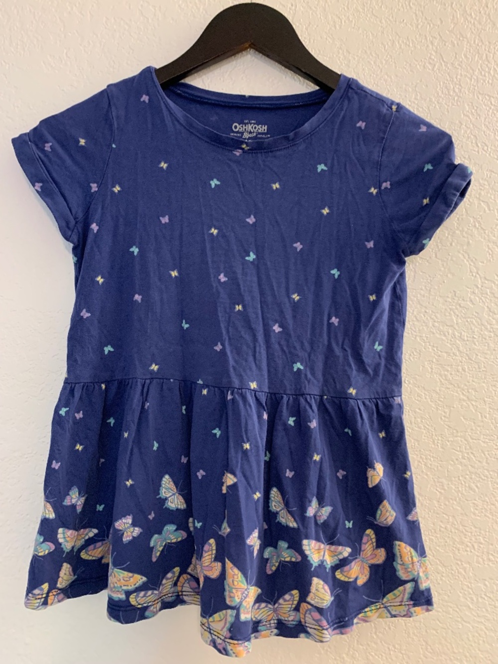 OshKosh B'gosh Blue Butterfly Print Kids Tee | 10